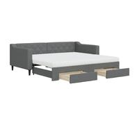 (dark grey, Sofa Trundle and Drawers) vidaXL Daybed Sofa Bed Guest Bed with Mattress Light Grey 90x190 cm Fabric