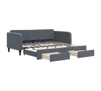(dark grey, Sofa Trundle and Drawers) vidaXL Daybed Sofa Bed Guest Bed with Mattress Light Grey 90x190 cm Velvet