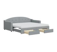 (dark grey, Sofa Trundle and Drawers) vidaXL Daybed Sofa Bed Guest Bed with Mattress Light Grey 90x190 cm Fabric