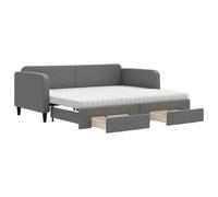 (dark grey, Sofa Trundle and Drawers) vidaXL Daybed with Mattress Sofa Bed Guest Bed Light Grey 90x190 cm Fabric