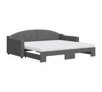 (dark grey, Sofa Trundle and Mattresses) vidaXL Daybed Sofa Bed Guest Bed with Mattress Light Grey 90x190 cm Fabric