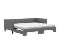 (dark grey, Sofa Trundle and Mattresses) vidaXL Daybed Sofa Bed Guest Bed with Mattress Light Grey 90x190 cm Fabric