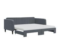 (dark grey, Sofa Trundle and Mattresses) vidaXL Daybed Sofa Bed Guest Bed with Mattress Light Grey 90x190 cm Velvet