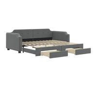 (dark grey, Sofa with Trundle and Drawers) vidaXL Daybed Sofa Bed Guest Bed with Mattress Light Grey 90x190 cm Fabric