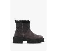 Dark Grey Suede Chunky Ankle Boots - Pewter Suede / 40