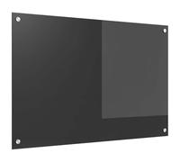 Dark Grey Tempered Glass Kitchen Splashback, 90 x 60 cm with 4 Pre-Drilled Holes, Heat Resistant and Easy to Clean, Ideal for Modern Kitchens and Protection Against Splashes When Cooking