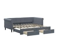(dark grey, Trundle and Drawers Sofa) vidaXL Daybed with Mattress Sofa Bed Guest Bed Blue Light Grey 90x190 cm Velvet