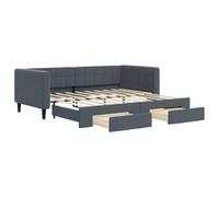 (dark grey, Trundle and Drawers Sofa) vidaXL Daybed with Mattress Sofa Bed Guest Bed Light Grey 90x190 cm Velvet