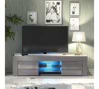 (Dark Grey) TV Unit 130cm LED Gloss Doors - Mex Furniture