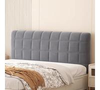 Dark Grey UpholstHeadboard Cover for King/Queen/Single Beds Velvet Stretch Fabric Protector Fits Metal/Wood/Leather Headboards (200x70cm)