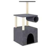 vidaXL Cat Tree with Sisal Scratching Posts Dark Grey 109.5 cm, Grey