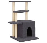 (dark grey) vidaXL Cat Tree with Sisal Scratching Posts Cat Tower Pet Cat Climbing Tree