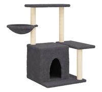 vidaXL Cat Tree with Sisal Scratching Posts Dark Grey 83 cm, Grey
