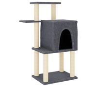 (dark grey) vidaXL Cat Tree with Sisal Scratching Posts Pet Cat Scratch Tower Light Grey