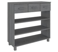 vidaXL Console Table HAMAR Dark Grey 90x35x90 cm Solid Wood Pine