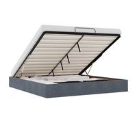 (dark grey) vidaXL Ottoman Bed Frame No Mattress Home Bed Base Mattress Foundation Velvet