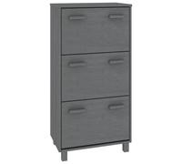(dark grey) vidaXL Shoe Cabinet Solid Wood Pine Wooden Shoe Organiser Unit Multi Colours