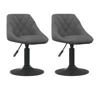 (dark grey) vidaXL Swivel Dining Chairs Computer Chair Office Swivel Stool 2 pcs Velvet