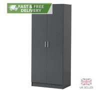 Timber Art Design 2 Door Double Wardrobe In Dark Grey