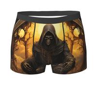 Dark Grim Reaper Skull Death Men'S Underwear Trunks Comfortable Athletic Underwear Fitted Boxers Shorts XL