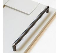 Dark Gunmetal Grey Kitchen Cabinet Knurled Textured Handle 320mm Hole Centres