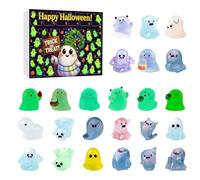 Dark Halloween Advent Calendar,Mini Ghost Figures with Box,Mystery Desktop Ornaments Advents Calendar Christmas 3D Countdowns Sets,Desk, Home Decorates
