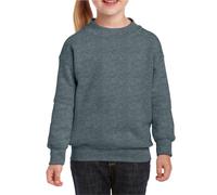 (Dark Heather, XS) Gildan Childrens Crewneck Sweatshirt