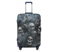 Dark Hell, Evil Skeleton Elastic Travel Luggage Cover Suitcase Protector, Print Suitcase Baggage Cover Anti-Scratch