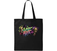 Dark Hooded Figure With Last Exit Natural Cotton Tote Bag Black
