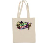 Dark Hooded Figure With Last Exit Natural Cotton Tote Bag White