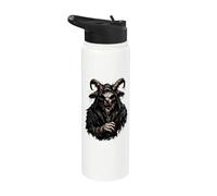 Dark Hooded Scary Goat Demon from Hell Horror Stainless Steel Insulated Water Bottle