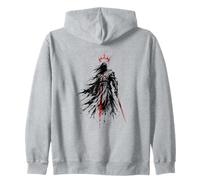 Dark Hooded Warrior Red Sword Gothic Fantasy Art Zip Hoodie