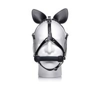 XR Brands Dark Horse Pony Head Harness with Silicone Bit, Black, AG203