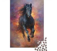 Dark Horse Rushes Into The Desert Puzzle 70x50cm/1000pcs Puzzles, Die Für Erwachsene Und Personen Ab 14 Jahren Geeignet Sind