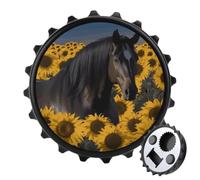 Dark Horse Under The Sunflowers 2 in 1 Magnetic Bottle Opener for Fridge