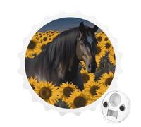 Dark Horse Under The Sunflowers 2 in 1 Magnetic Bottle Opener for Fridge