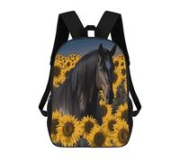 Dark Horse Under The Sunflowers Travel Backpack Laptop Backpack 17 Inch