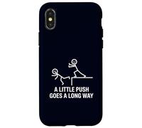 Dark Humor A Little Push Goes A Long Way Sarcasm Joke Case for iPhone X/XS