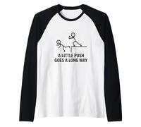Dark Humor A Little Push Goes A Long Way Sarcasm Joke Raglan Baseball Tee