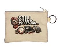 Dark Humor About Slow Processing Time Key Chain Coin Purse Beige
