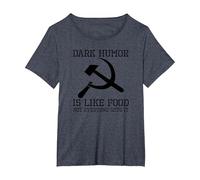 Dark Humor is Like Food - Funny Anti Communist CCCP Meme T-Shirt, Women's Plus, Heather Blue, 4X