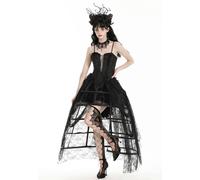 Dark In Love - Rococo Style Spiderweb Tattered Birdcage Petticoat Long - Skirt - black - L/XL - 100% Polyester,Lace L/XL