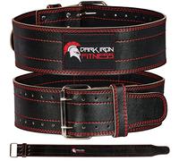 Dark Iron Fitness Medium 120 cm Genuine Leather Pro Weight Lifting Belt for Men and Women | Durable Comfortable & Adjustable with Buckle | Stabilizing Lower Back Support for Weightlifting (Medium)