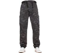 (Dark Khaki, 40R) Enzo Mens Cargo Combat Trousers Camo Jogger Jeans
