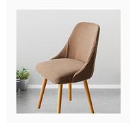 Dark Khaki Arc Shaped Accent Chair Covers Set of 4/2 Washable Scandinavian Dining Chair Slipcovers with Armrests Curved Back Design Stylish & Furniture Protection