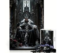 Dark King on Throne Jigsaw Puzzle for Teenagers 1000 Pieces Cozy Fun Fine Thick Family Game Night Fun (38x26cm)