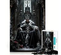 Dark King on Throne Jigsaw Puzzle for Teenagers 1000 Pieces Cozy Fun Fine Thick Family Game Night Fun (38x26cm)