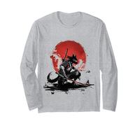 Dark Kitsune Japanese Fox Yokai Aesthetic Long Sleeve T-Shirt