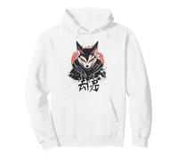 Dark Kitsune Japanese Fox Yokai Aesthetic Pullover Hoodie