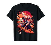 Dark Kitsune Japanese Fox Yokai Aesthetic T-Shirt